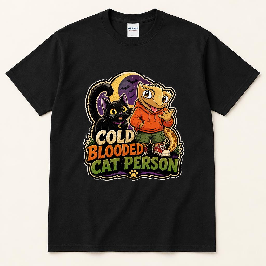 Crest and the Black Cat black tee