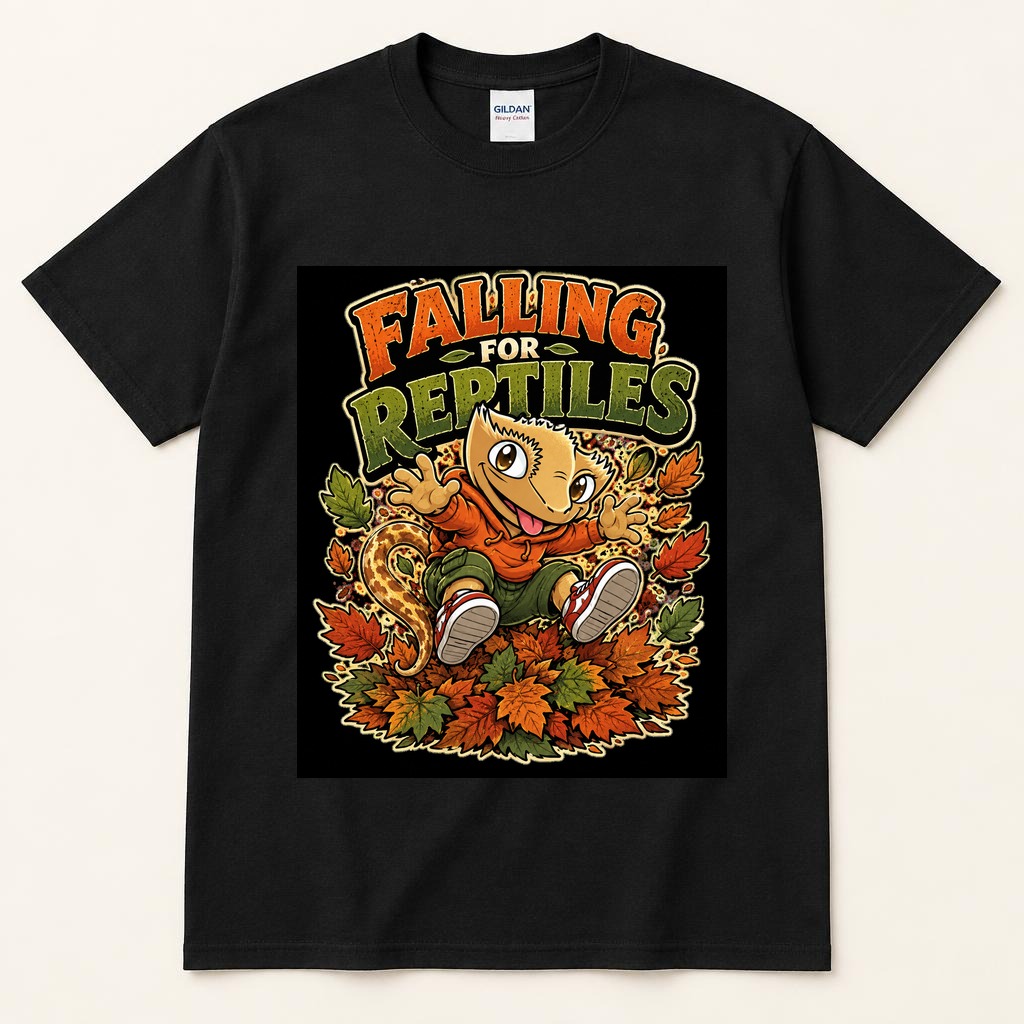Falling for Reptiles black tee
