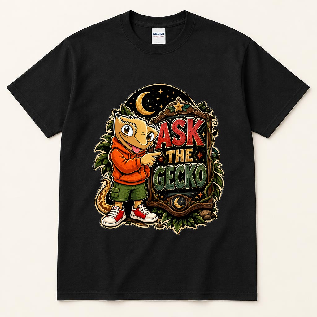 Ask the Gecko black tee