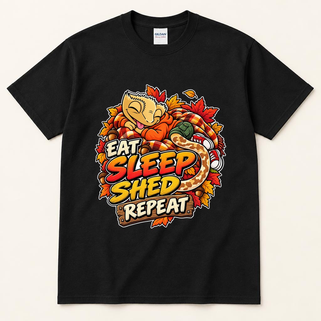 Eat Sleep Shed Repeat black tee