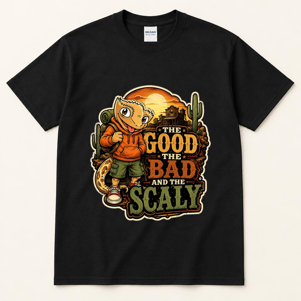 The Good the Bad and the Scaly black tee