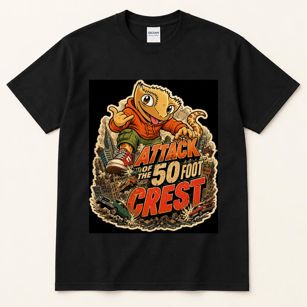 Attack of the 50 Foot Crest black tee