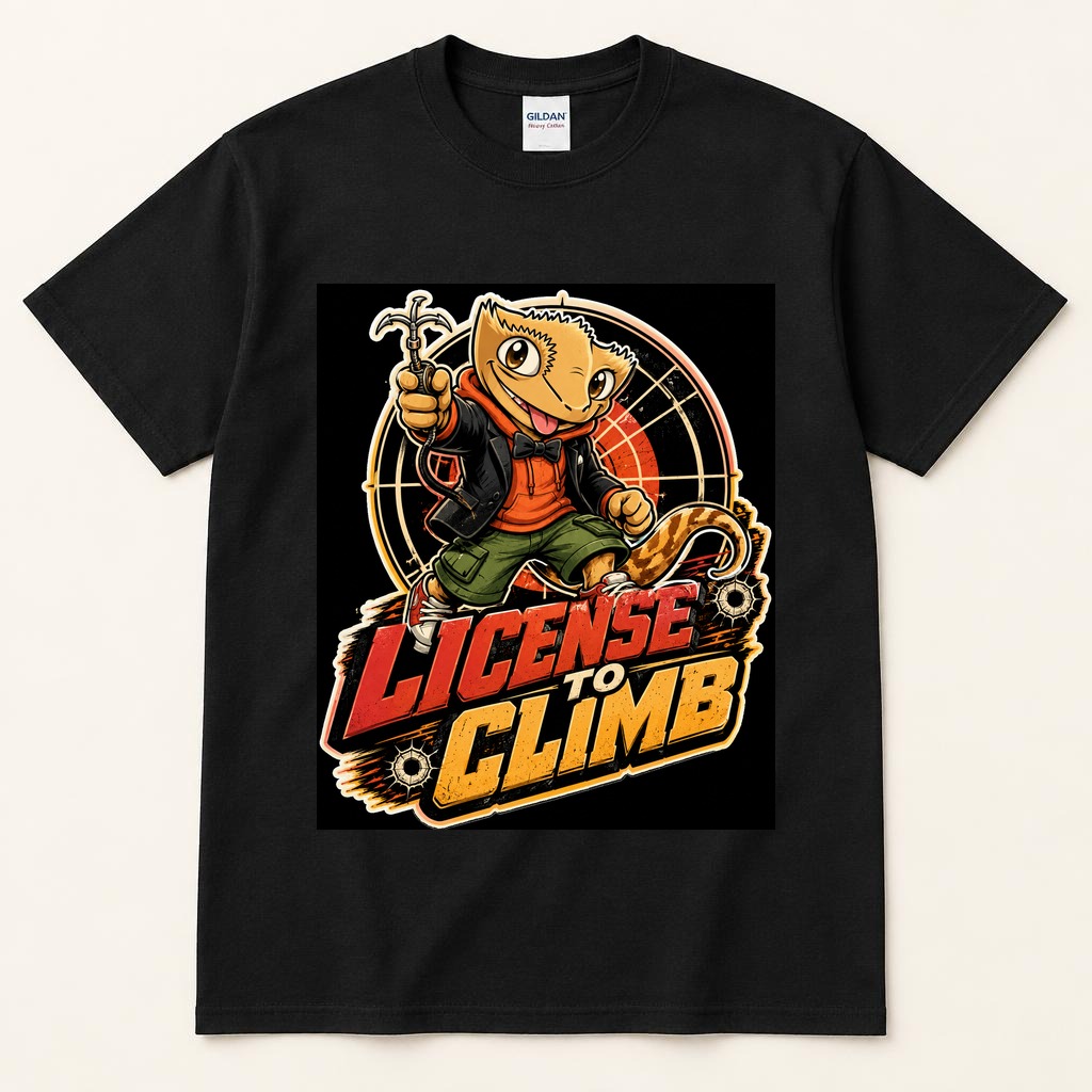 License to Climb black tee